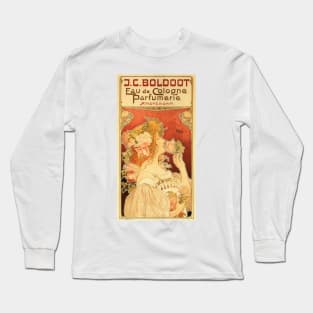 J C BOLDOOT EAU DE COLOGNE PARFUMERIE Art Nouveau Lithograph by Privat Livemont Long Sleeve T-Shirt